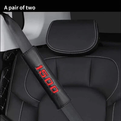 2pcs Red Embroider Seat Belt Shoulder Pads Covers For Dodge Ram 1500 Accessories - Image 1 of 4
