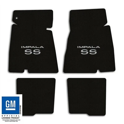 Chevrolet Impala SS 1965 - Juego de alfombrillas clásicas negras de 4 piezas - logotipo SS Foto 1 de 4