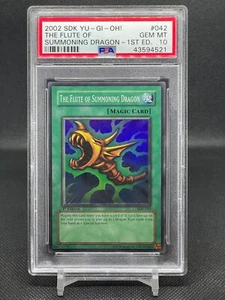Yugioh The Flute of Summoning Dragon SDK-042 1st PSA 10 Error Foil Shift Card - Picture 1 of 3