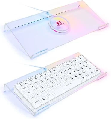 SELORSS Acrylic Computer Keyboard Holder,366 Kinds RGB Compact Keyboard Tray,... - Image 1 of 4