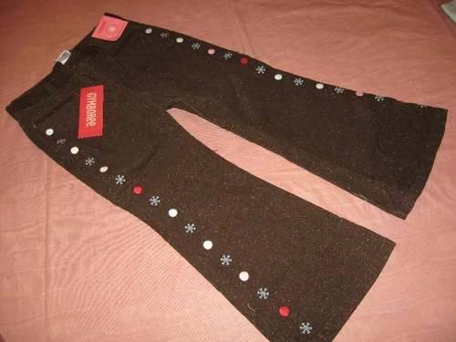 Nuevo con etiquetas Pantalones Gymboree Invierno Copo de Nieve Bordados Marrón Brillo Pana 4, 5, 7 Foto 1 de 1