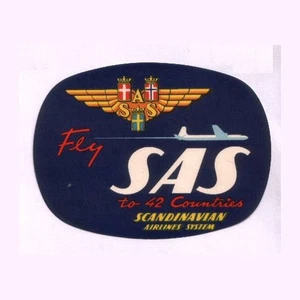 Airline Gepäckaufkleber S.A.S. Schweden #308 - Bild 1 von 1