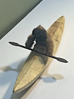 c 1920 年代爱斯基摩人/因纽特人划船皮划艇签名安妮·博尔特 — 第 1/4 张图片