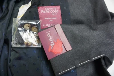 Sartoria Partenopea Gris S140s Lana 2 Piezas Traje Chaqueta Pantalones 38 48EU NUEVO Foto 1 de 4