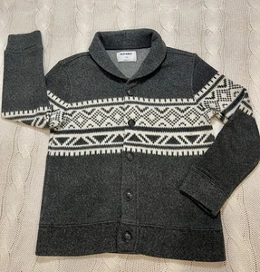 Old Navy Boys Shawl Cardigan Size M(8) Button Front Winter Sweater Fleece Inner - Picture 1 of 5