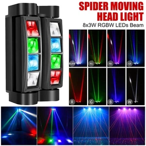 8LED RGBW Spider Beam Moving Head Stage Lighting DMX DJ Party Disco Lights - Picture 1 of 17