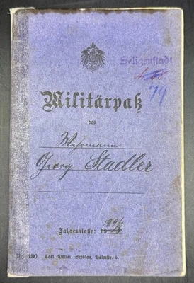 WWI German Army Militärpass Militarpass - Fought in Russia & Wounded in Shoulder - Image 1 of 4