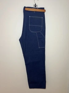Vintage Sears Roebucks Jeans Mens 42x31 Blue Carpenter Dark Denim Read - Picture 1 of 20