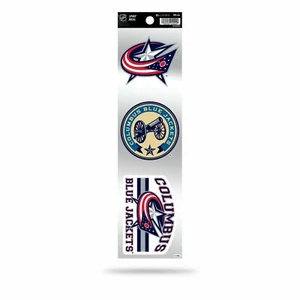 COLUMBUS BLUE JACKETS 3pc RETRO SPIRIT DECALS PREMIUM THROWBACK STICKERS - Bild 1 von 1