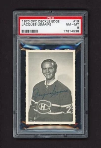 1970-71 O-PEE-CHEE DECKLE EDGE #19 JACQUES LEMAIRE PSA 8 NRMT-MT - Picture 1 of 2