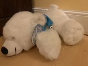 BHS ‘Snowy’ The Polar Bear Blue Scarf Jingle Bells Soft Plush Toy 18” & Tag - Picture 1 of 6