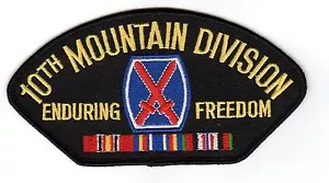 Parche de sombrero negro 10th Mountain Division Operation Enduring Freedom - Imagen 1 de 1