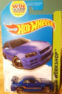 Hot Wheels Nissan Skyline GT-R (R34) blau Maßstab 1:64 Neu 2014 HW Werkstatt - Bild 1 von 9