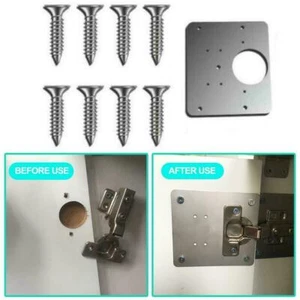 Kitchen Cupboard Door Hinge Repair Kit Includes And NEW Plates Fixing Screw NEW - Picture 1 of 9