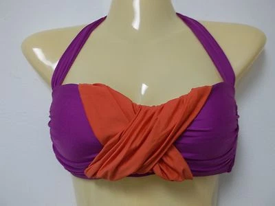 Nuevo Bikini Top Traje de Baño Athena Talla 8 Púrpura Bandeau Halter para Mujer Foto 1 de 3