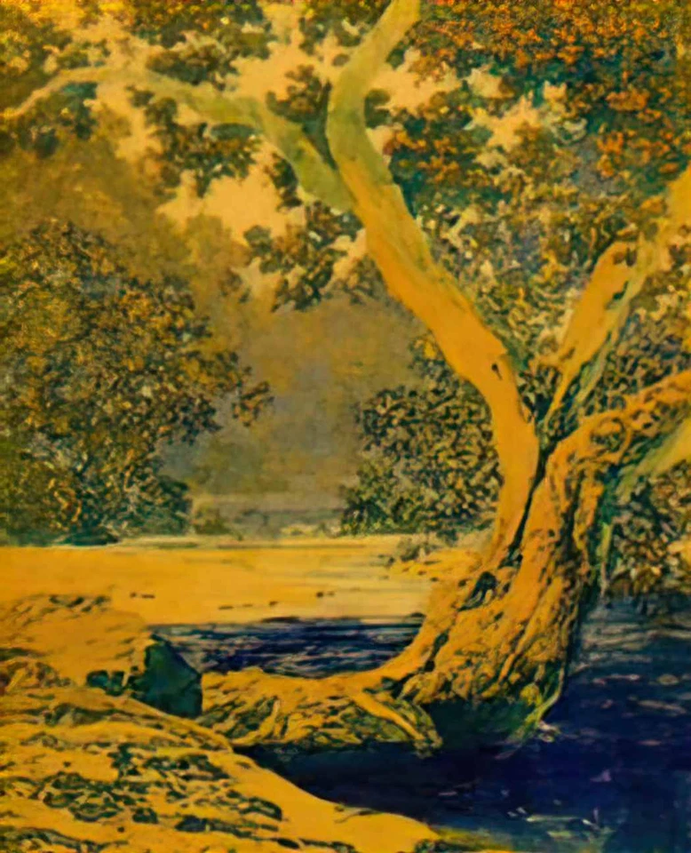 Maxfield Parrish photo A4 study for autumn brook 1948 - Image 1 of 1