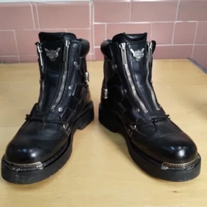 Stivali moto Harley Davidson uomo neri in pelle leggera con freni 91680 misura 8,5 - Foto 1 di 24