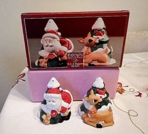 Salero y pimentero Lenox Rudolph el reno nariz roja nuevo en caja - Imagen 1 de 1