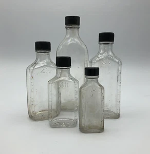 Vtg Brockway Sani-Glas Medicine Bottles Glass DuraGlas Volume Mark Roman Numeral - Picture 1 of 9