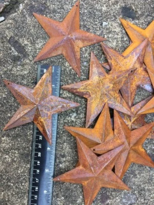 10 Ultra Rusty Barn Stars Star 3.75 in 3 3/4" Dimensional 2D w/ hole Craft * - Image 1 of 4