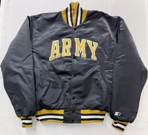 Vintage West Point Army Military Starter Satin Bomber Jacket 80s 90s Size XL - Bild 1 von 9