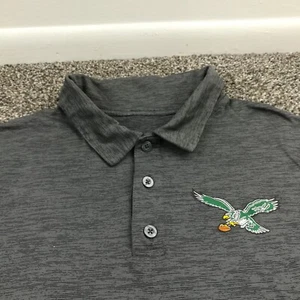 Philadelphia Eagles Polo Shirt Majestic Vintage Logo 100% Polyester Mens Large - Picture 1 of 8