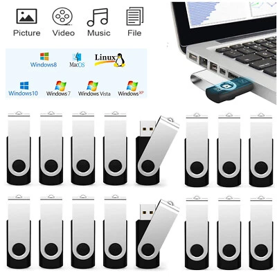 10/20/30 Stück 1GB Schwenken Flash Drive USB 2.0 Metall Speicherstick Datenstick - Bild 1 von 4