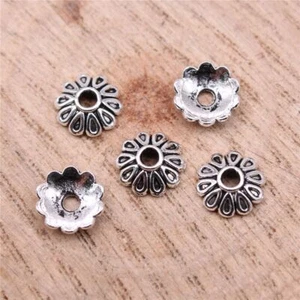 600 tapas de cuentas de plata tibetana 8x8x3 mm hazlo tú mismo para hacer joyas C14881 - Imagen 1 de 3