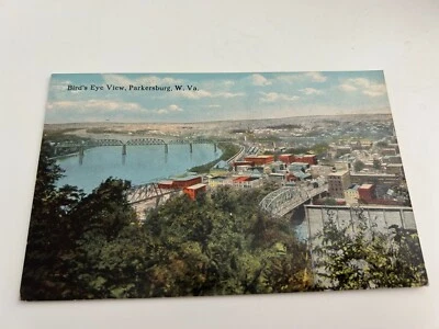 Bird's Eye Birdseye Panorama View of Parkersburg West Virginia Postcard - Image 1 of 2