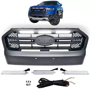 Grille For Ford Ranger T7 Since 2016-2019 Doppelsteg Black LED Lighting - Picture 1 of 3