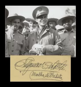Fulgencio Batista (1901-1973) - Presidente di Cuba - Pagina libro degli ospiti firmato - COA - Foto 1 di 8