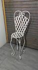 Vintage French Country Cottage Doll Child White Metal Chair Garden Plant Stand