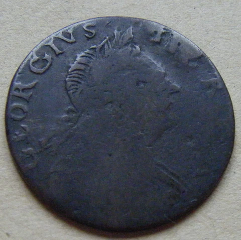 George III, colonial, non-regal or evasion 'Simian' halfpenny 1775 Cover