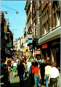 VTG. 1970's Era Netherlands Amsterdam Kalverstraat  Crowded  Street Postcard 4x6 - Picture 1 of 2