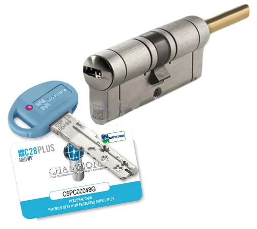 MOTTURA CILINDRO EUROPEO CHAMPIONS CP8 CON CODOLO CON 4 CHIAVI