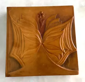Vintage Leather Photo Album with Floral Embossed Design - Handmade, 23x23 cm - Picture 1 of 8