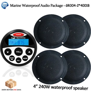 Car Waterproof Bluetooth Speaker System w/ FM AM Radio Receiver for ATV UTV RV - Picture 1 of 16