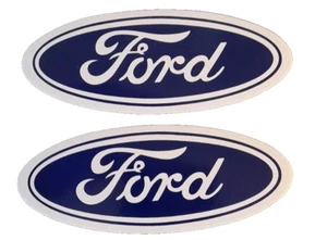 FORD BADGE VINYL GRAPHIC STICKER x 2 = standard early Ford size Escort Fiesta - Picture 1 of 2
