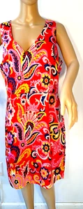 NWT Julie Brown NYC Red Paisley Print Size 10 Dress - Picture 1 of 13