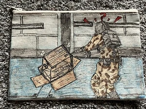 Homemade HAND-DRAWN Canvas Pouch Metal Gear Solid Sneaky - Picture 1 of 4
