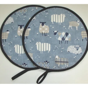 Aga Hob Mats Sheep Covers Pads Blue Chef Pad With Loops Denim Mat Kitchen - Picture 1 of 4