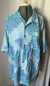 Caribbean Joe Men's Hawaiian Button Down Rayon Shirt Size Large - Picture 1 of 3