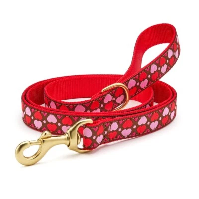 Up Country Dog Leash, All Hearts Made In USA with D-ring, 5 Foot Lead 5/8" 1" w - Image 1 of 2