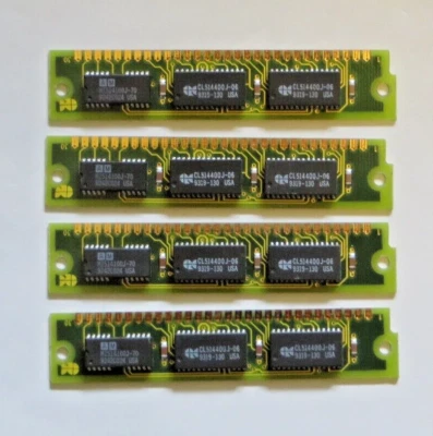 Vintage 4MB (4 x 1MB) Used 30Pin 3 Chip SIMM Memory Modules CLl514400J-06 Gold - Image 1 of 2