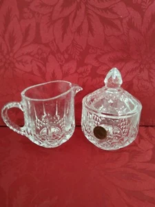 Lead Crystal Creamer & Sugar  Cristal D 'Arques France - Picture 1 of 10