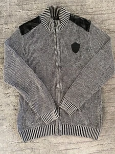 Buffalo David Bitton - Men’s Grey Full Zip Sweater - Size Small PRE-OWNED - Picture 1 of 11