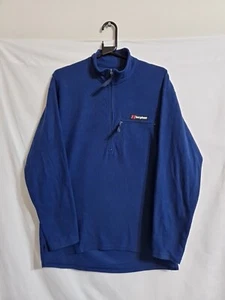 Bergaus Polartec 1/4 Zip blau Vintage Fleece mit Reißverschlusstasche oben - Bild 1 von 12