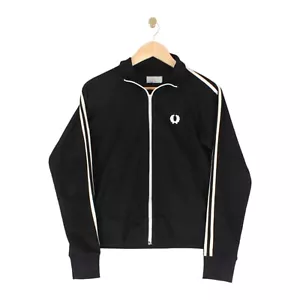Vintage Fred Perry Track Jacket Full Zip Black Womens Size 12 - Picture 1 of 10