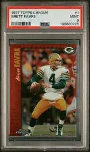 1997 Topps Chrome #1 Brett Favre PSA 9 Packers HOF come nuovo - Foto 1 di 2