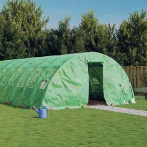 vidaXL Serra con Telaio in Acciaio Verde 50 m² 10x5x2,3 m - Foto 1 di 11